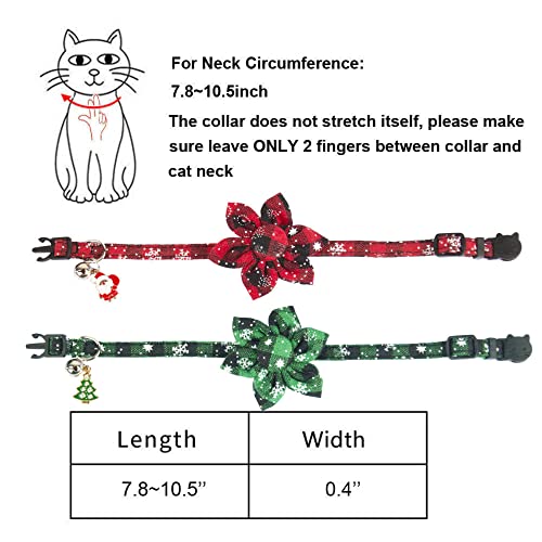 Adoggygo christmas cat collars with flower bell, 2 pack breakaway cat christmas collar with removable floral, red green plaid flower collars for cats (snowflake plaid) 7 Adoggygo christmas cat collars with flower bell, 2 pack breakaway cat christmas collar with removable floral, red green plaid flower collars for cats (snowflake plaid) - image 8