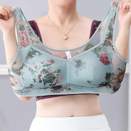 Generic Floral Bras For Older Women Breathable Mesh T-Shirt Bra Wirefree Bras For Women Soft Plus Size Bras Comfortable Bra thumb #2