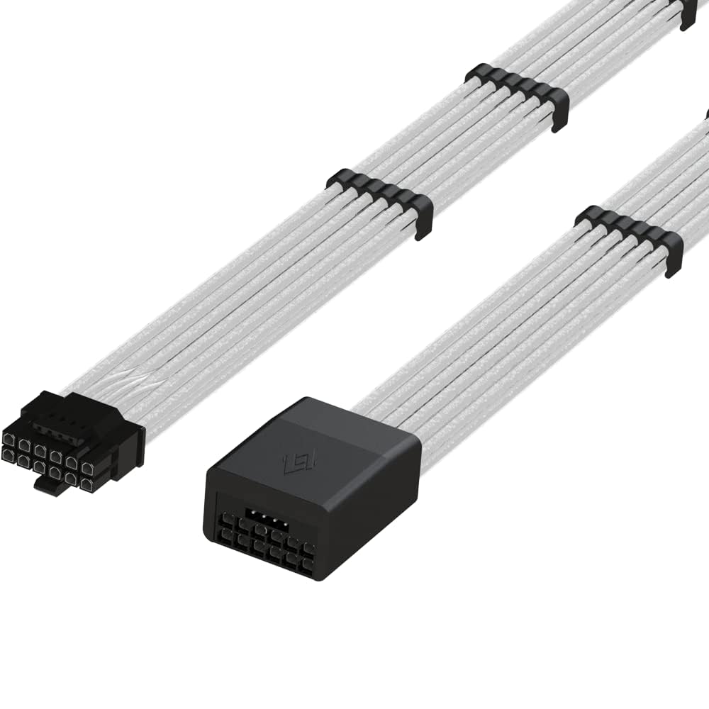 LINKUP - Cavi di prolunga di alimentazione AVA 12VHPWR PCIE 5.0 da 600 W, 16 AWG, con rivestimento a maniche lunghe, spine modellate, kit da 4 pezzi per GPU RTX4000 per prestazioni di gioco per
