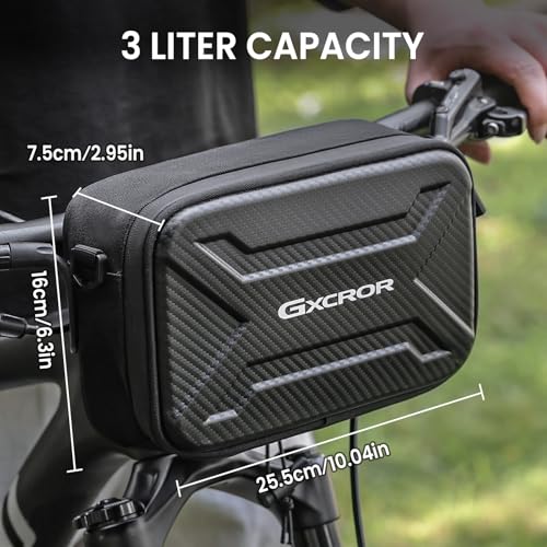 GXCROR Torba na kierownicę rowerową, 3 l, w zestawie uchwyt magnetyczny, torba na kierownicę