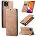 SINIANL iPhone 11 Leather Case, Book Folding Flip Case with Kickstand Credit Card Slot Magnetic Closure Protective Cover for Apple iPhone 11 2019 6.1 inch - Brown
