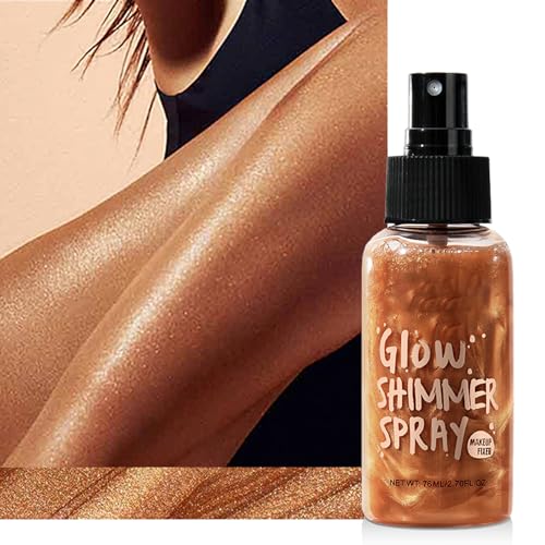 Maquillaje Iluminador Body Shimmer, Body Luminizer, Aceite para el Cuerpo Brillante, Liquid Body Highlighter Loción iluminadora para la Cara y el Cuerpo, Brillo de Alta Intensidad y Duración-04