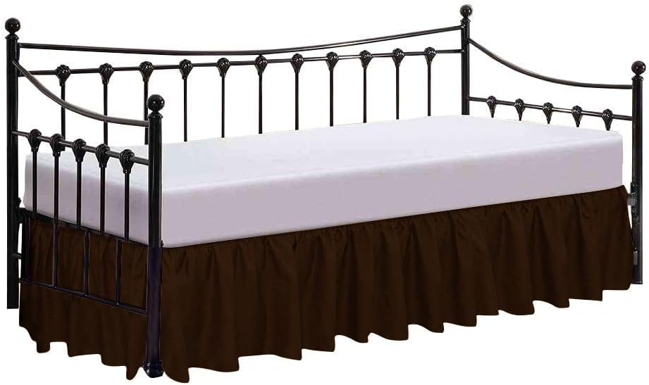 TONY'S TEXTILES Dust Ruffle Bed Skirt with Split Corners for Day beds Three Side Coverage, Easy fit, Made with Fresh (Aqua Blue) Full Size 18'' inch Deep Pocket 100% Egyptian Cotton