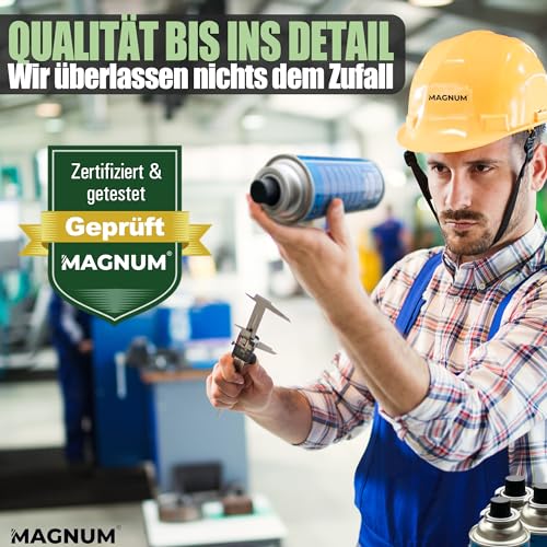 Foto von Magnum Campingkocher inkl. 4 Gaskartuschen - robuster Gaskocher mit Kartusche – Camping Gaskocher 1-flammig - Gaskocher Campingherd
