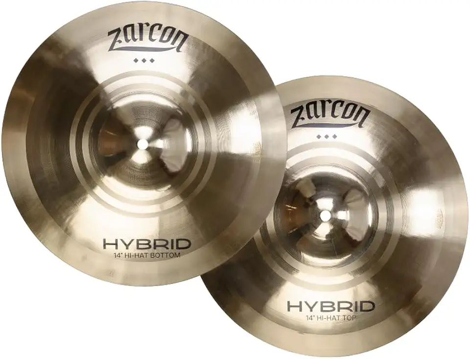 Prato de Bateria Hi-Hat 14" Zarcon Hybrid - Par Chimbal Liga B20