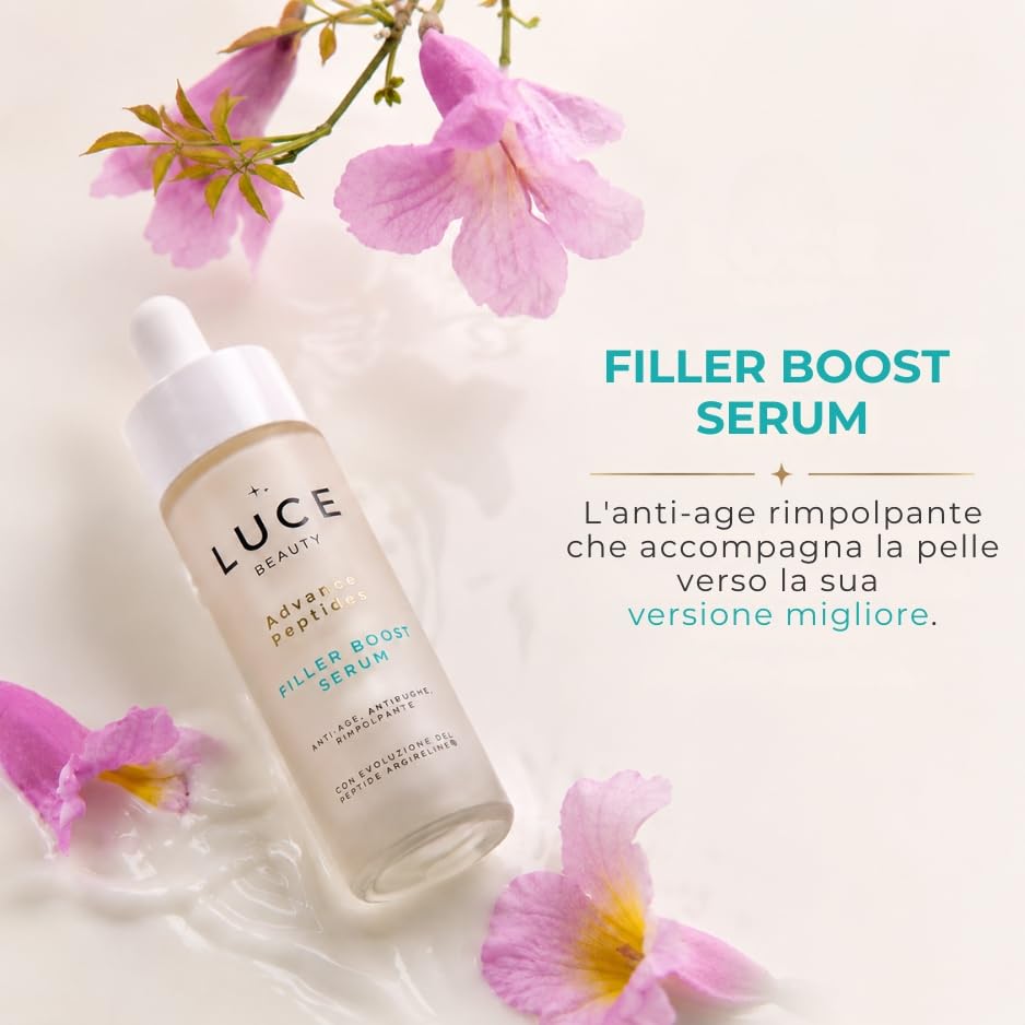 Luce Beauty Filler Boost Serum - Siero viso Rimpolpante, Anti Rughe ad Effetto Filler, Per pelli secche e normali, con Argireline® Amplified Peptide e Olio di Lapacho - 30 ml
