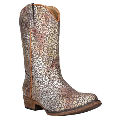ROPER Girl's Riley Glitter Leopard Snip Toe Western Boot2
