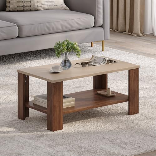 Image of Wakefit Center Table | 1 Yr Warranty | Coffee Table for Living Room Wooden, Tea Table for Living Room Wooden, Sofa Table, Free Installation from Brand, Modern Multi-Functional & Wobble-Free(Vaulten)