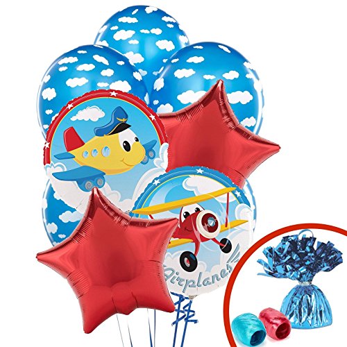 BirthdayExpress Airplane Adventure Party Balloon Bouquet