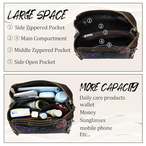 Image of Women Satchel Handbags Crossbody Bag Top Handle Purse Vintage Embossing Shoulder Bag Small Purse