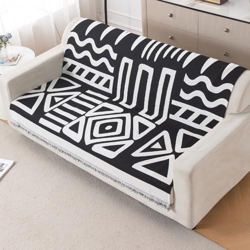 Image of HOKIPO Sofa Cover 3 Seater, 180x175 cm, Black