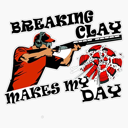 clay pigeon trap shooting for skeet shooting fans Sticker Bumper Sticker Vinyl Decal 5'