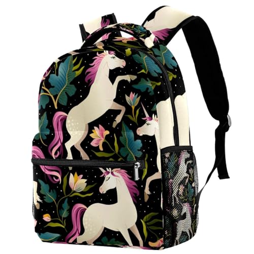 Sac à dos d'école licorne et sac de voyage décontracté 29x20x40cm