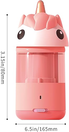 Miniatura 7 de M&G Sacapuntas eléctricos lindos para niños, sacapuntas automático de unicornio operado por USB para niños, estudiantes, hogar, aula, escuela,