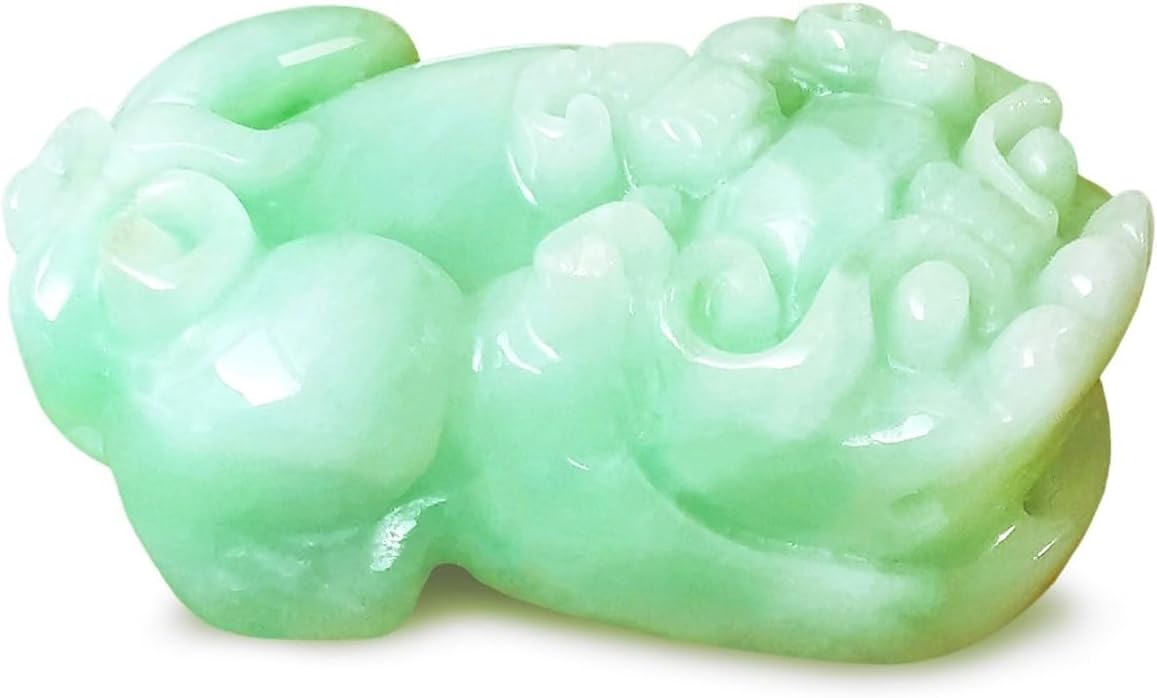 Dahlia Fortune Pixiu Jade Necklace, Real Grade A Certified Burma Jadeite Pi Yao, Adjustable Cord - Image 3