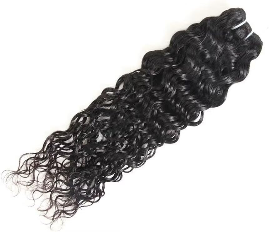 Ladiary Brazilian Hair Bundle Water Wave Human Hair 1 Bundles Water Wave Hair Weave 100% Unprocessed Virgin Human Hair Extensions Water Wave Hair Weave Natural Black Color 16 Inch - Image 3