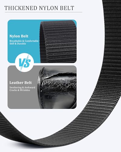 AWAYTR Mens Nylon Ratchet Belt - No Holes Casual Web Belt with Slide Metal Buckle for Jeans Golf3