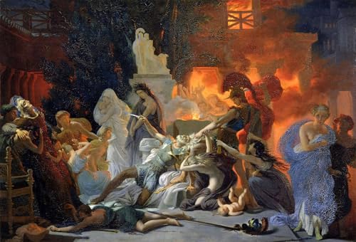Tableau la Mort de Priam Guerin pour habiller un grand mur blanc decoration chambre 60x90