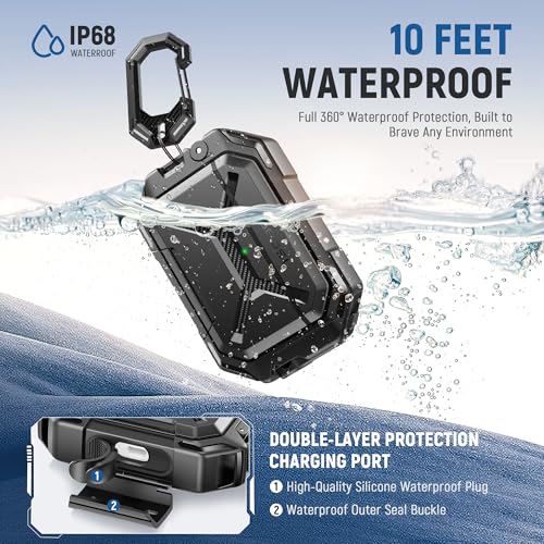 Image of MOBOSI for AirPods Pro 3 Case [IP68 Waterproof Case for iPods Pro 3&Compatible with MagSafe] Military Grade Protective Earpods Pro3 Cover with Secure Lock, Keychain & Phone Stand (2025),Black