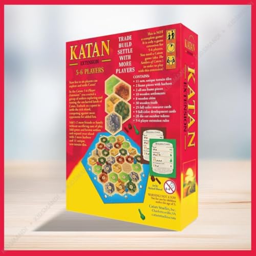 Image of Awestuffs Family Board Games for Adults and Kids - Ages 8 and up, 2 to 8 Players (Katan Extension)
