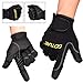 Goture Outdoor Sport 2 Cut Fingers Gloves Anti-Slip Skidproof for Fishing Hunting Riding Cycling (Large, Black)
