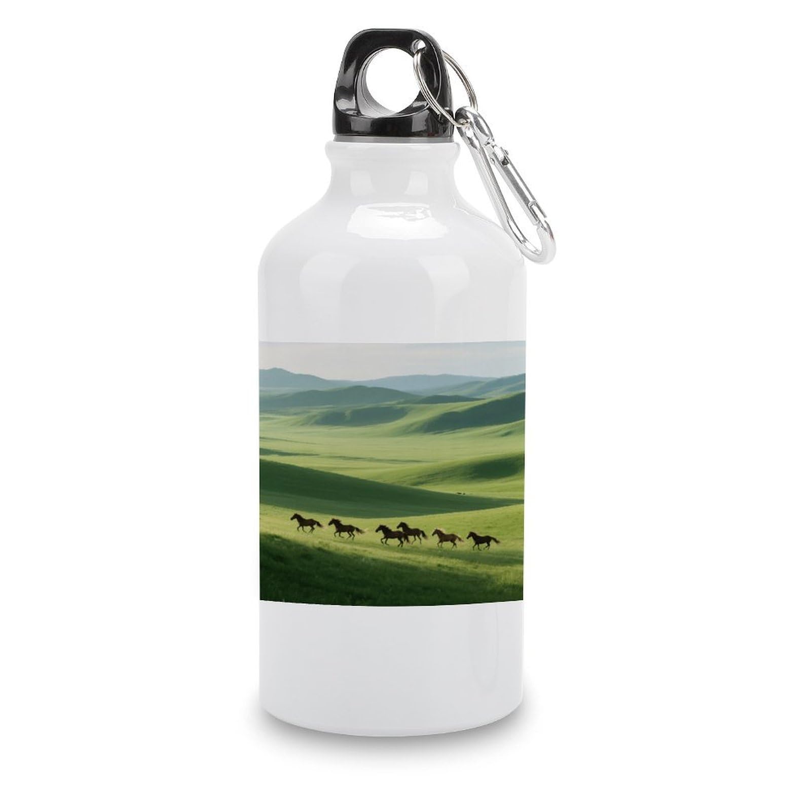 Fekiloot Style Grassland Horses Aluminum Water Bottle Travel Tumbler Reusable Lightweight Outdoor Sports Water Bottles For Gym Sports Camping Hiking Fishing400ml