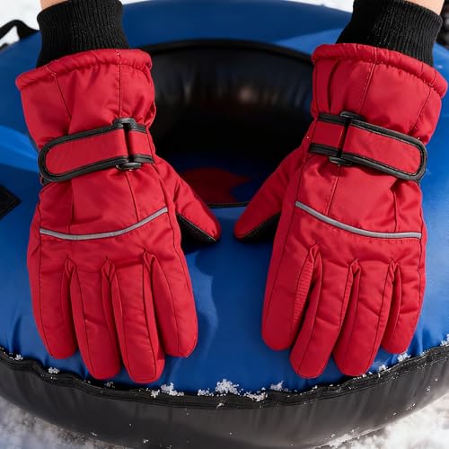 Image of UTOWO Kids Winter Cold Weather Ski Gloves Boy-Girl Warm Windproof Snow Gloves for Snowboarding Sledding Cycling Toddler 3-6T