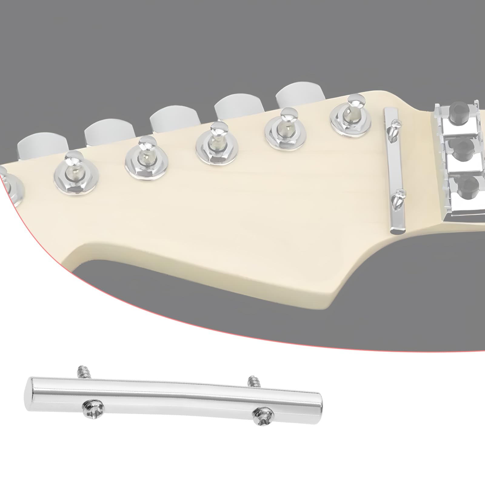 Be In Your Mind 2pcs String Retainer Bars Tension Bars with Mounting Screws 49x5.5mm for Electric Guitar Headstock String Retainer Tension Bar Tremolo System - Image 3