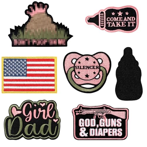 Image of Maiteenly 6 Pcs Daddy Tactical Patches Hook and Loop Patch for Dad Tactical Patches Include Pacifier, Bottle, and Flag for Hats Coats Diaper Bags(Girl Daddy,Pink)