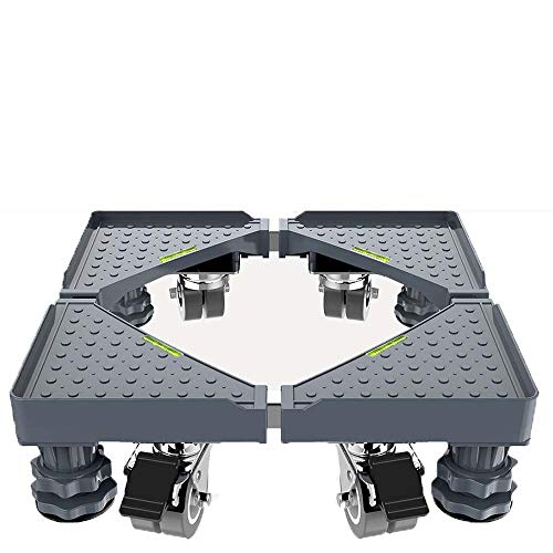 Universal Mobile Base-Waschmaschine Stand mit 4 Starke Füße Multi-Functional Einstellbare Basis und 4 Gummi Locking Casters Universell für Adjustable