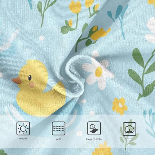 Wusikd Yellow Ducks Flowers Girls' Underwear Cotton Cute Girls Briefs Soft Toddler Underwear 2T3