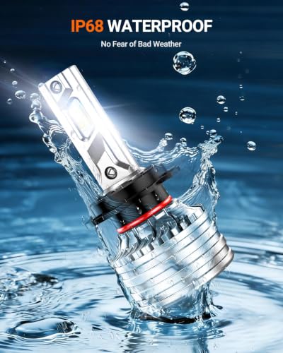 Image of SEALIGHT H7 Bulbs, 90,000LM 1400% Brightness, H7 6500K Cool White LED Bulbs, IP68 Waterproof 70000Hrs Lifespan, 5X Heat Dissipation driving LED Bulbs, Plug and Play, 2 Pack
