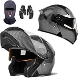 Alta qualità: il casco da motociclista con calotta anteriore apribile è realizzato con calotta in ABS leggero di alta qualità, strato ammortizzante in EPS ad alta densità e antiurto, robusto, resistente all'usura e infrangibile.