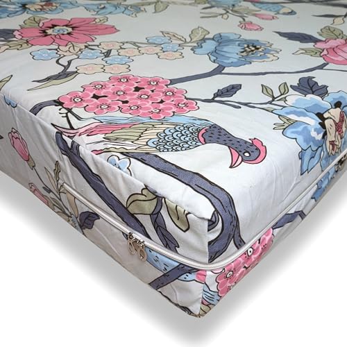 Image of WELLFIT Premium Glace Cotton 300 TC Mattress Cover /Protector for Queen Size Bed with Zip /Chain /5x6.5 ft / 60x78x6 inch