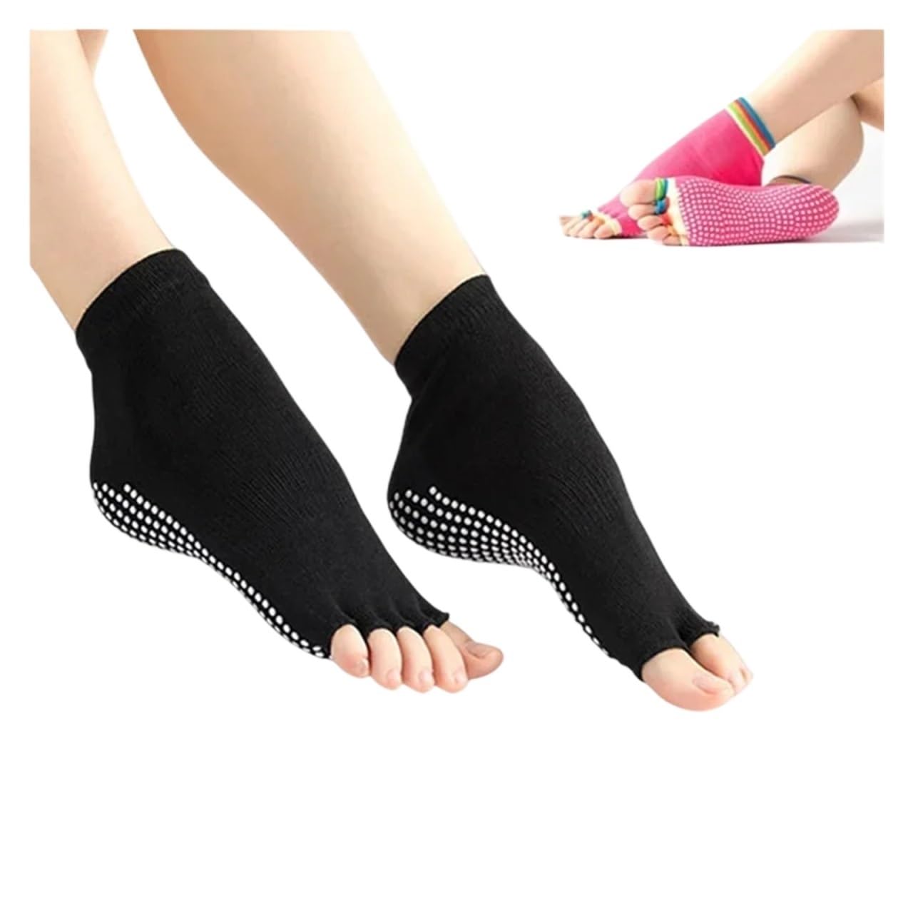 Calcetines de Yoga for mujer, medias deportivas de media punta for Ballet, danza, gimnasio, deportes, Pilates, agarre antideslizante, cómodos y transpirables Adecuado Para Yoga, Danza, Deportes, Fitne