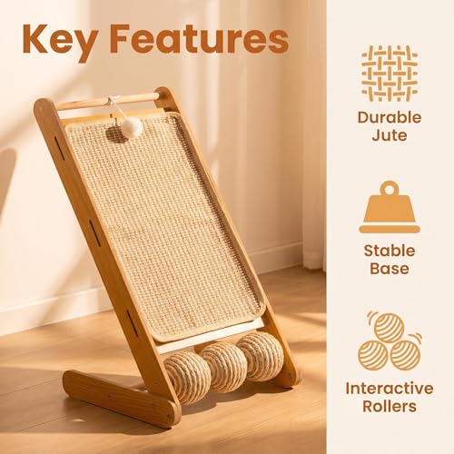 Rascador para gatos de sisal con poste vertical de 23.6 pulgadas miniatura 2