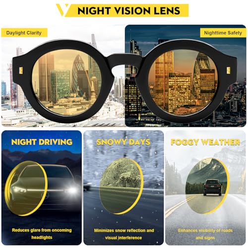 Image of VANLINKER Vintage Round Polarized Sunglasses for Women Men Trendy Shades Retro Circle Sun Glasses VL9743