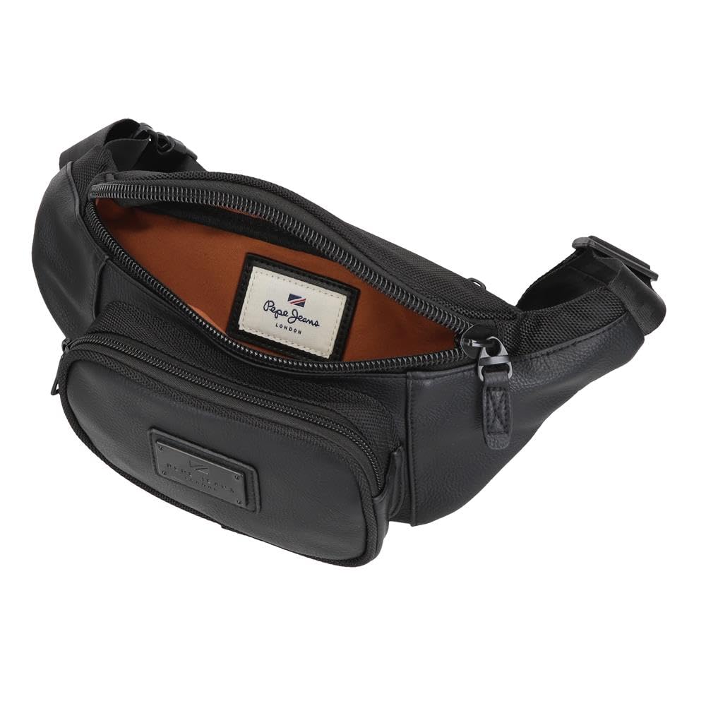 Pepe Jeans Egham Bolso de Mano Negro 25x16x1 cms Poliéster