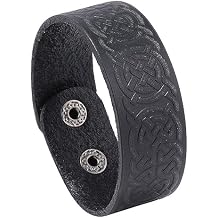 Bracelet for Men, Simple Embossed Pattern Retro Leather Bracelet, Personalized Ethnic Style Bracelet