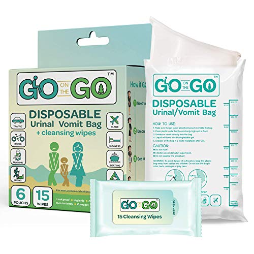 Go on the Go Disposable Toilet Seat Covers for Travel - 50 Toilet Seat Covers Plus 30 Free Flushable Wet Wipes