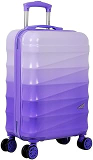 Mala De Bordo 10Kg Pequena ABS Rígida Rodinhas Giro 360 Cadeado Puxador ANAC Original Lilás Yins