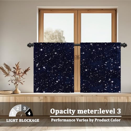 Cortinas pequeñas para dormitorio de niños con niveles de privacidad galáctica, Renaiss 4