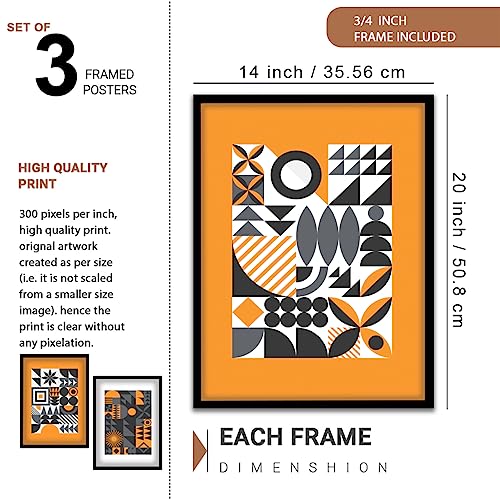 Image of NoWorries Attractive geometrics modern art wall decor framed art prints, Paintings for living room, bedroom and office (Theme-Minimalist) Set of 3 (Art-9, 13x19inch)