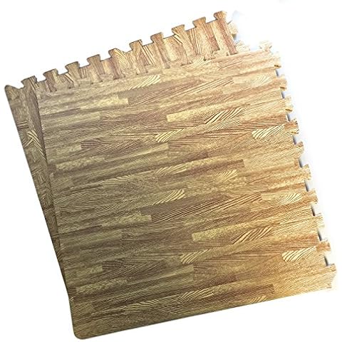 Pack de 4 baldosas Efecto Madera de Goma eva Tipo Puzzle, Fuerte y Flexible Cover
