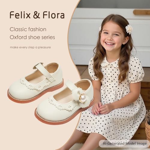 Image of Felix & Flora Toddler Little Girl Princess Dress Shoes-Mary Jane Flats for Girl Party School Shoes