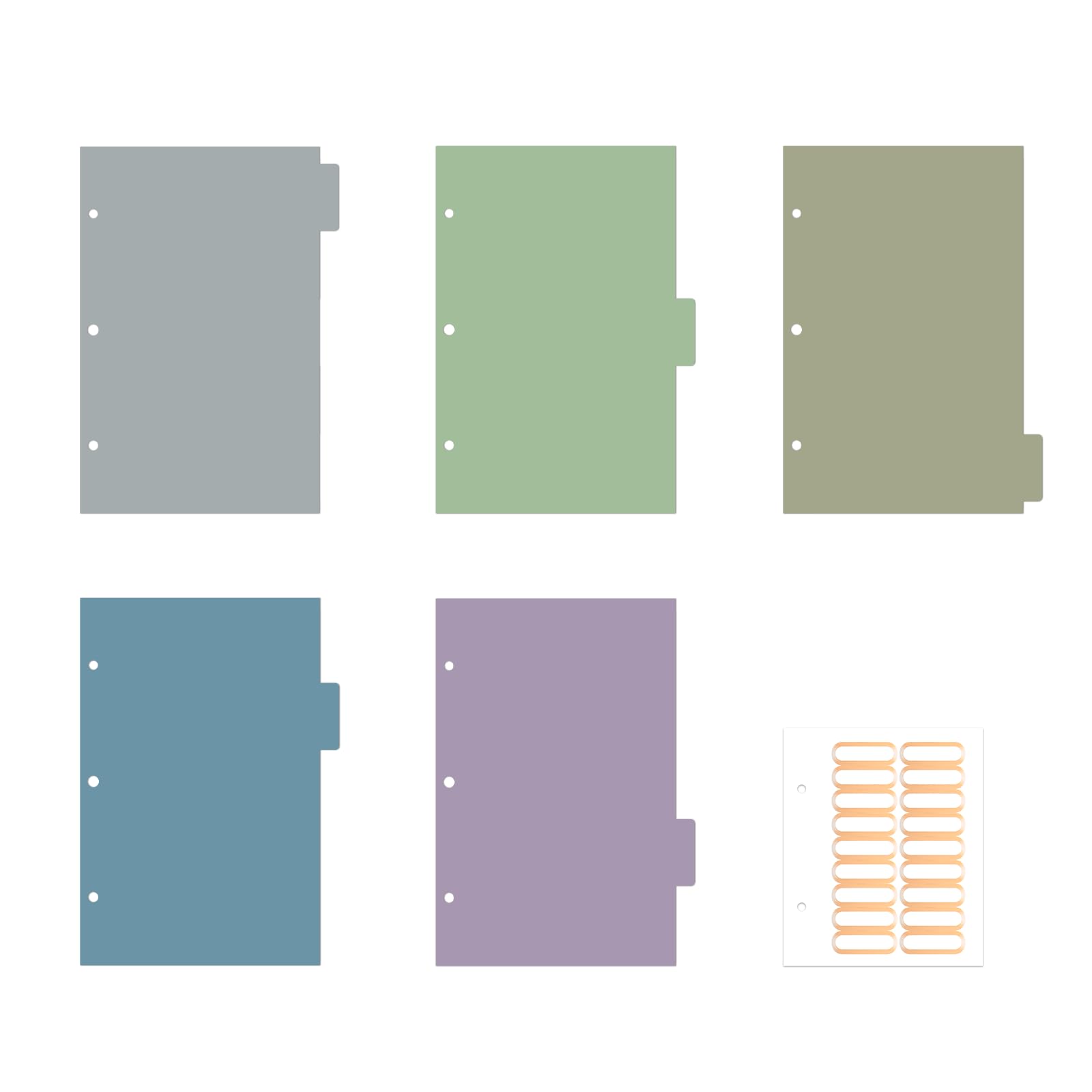 Ospelelf Mini Binder Dividers with Tabs，Durable Paper Dividers for 3 Ring Mini Small Binder，5 Tab(5.5" * 8.5")