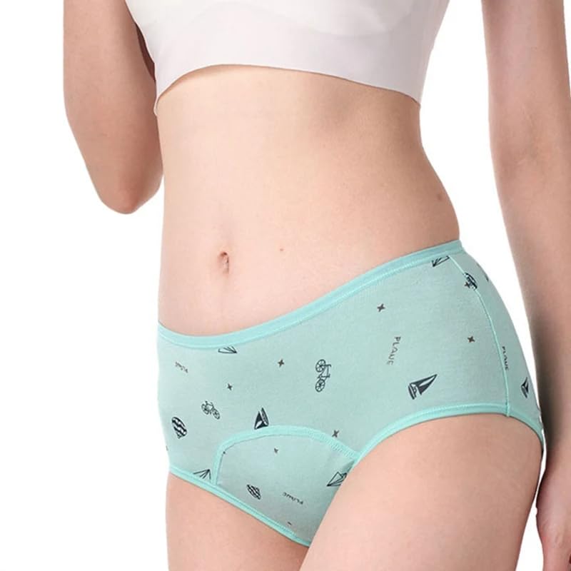 Braguitas de Cintura Baja para El Período Kit de Inicio para Adolescentes Bragas Absorbentes con Flujo Abundante Bragas a Prueba de Fugas Ropa Interior Estilo Hipster 6 Piezas Multicolor M