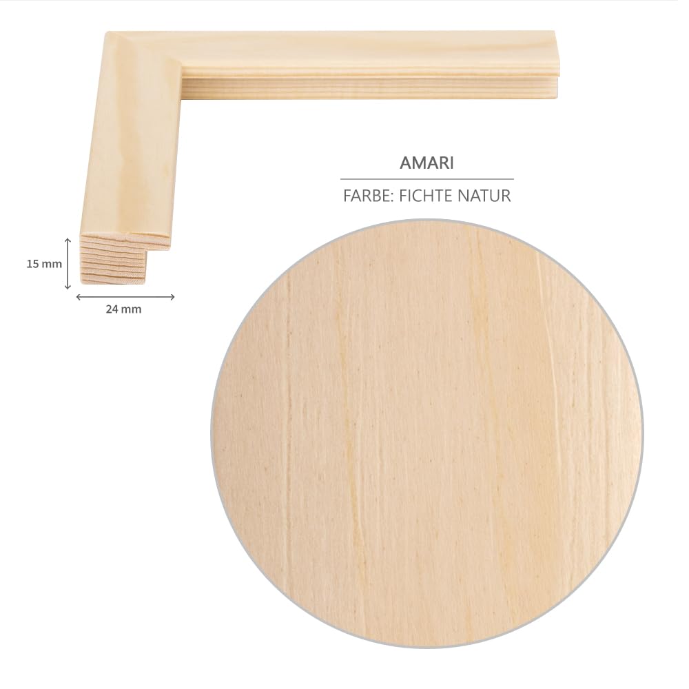 Haak Doppelglasrahmen Amari Fichte Natur 40 X 60 cm Doppelglas - Doppelverglasung Rahmen Bilderrahmen