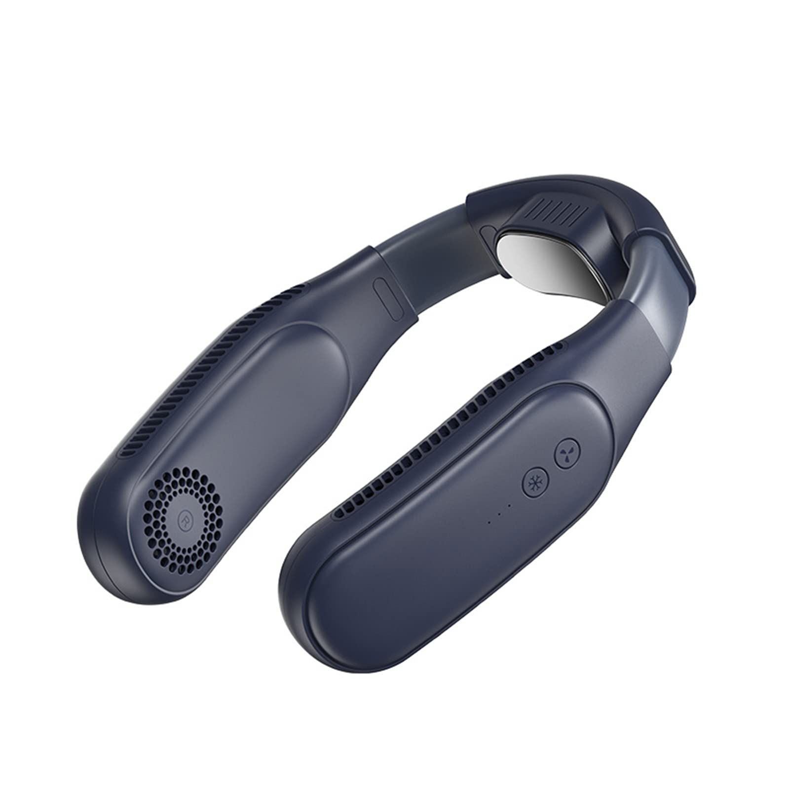 Ventilatore Collo, Refrigerazione a semiconduttori, Ventilatore Personale Indossabile a Batteria da 4000 mAh, Ventilatore Senza Lama Alimentata Tramite USB per Sport,Bianca (Blue B