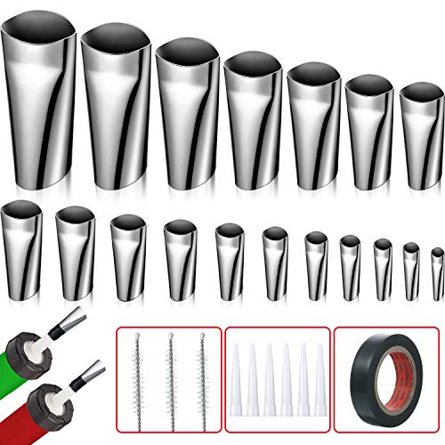 28 Pieces Caulking Finishing Tool with 18 Sizes Caulking Applicator Caulking Nozzle Stainless Steel Sealant Finishing Tool Includes Black Tape, Universal Caulking Finishers and Brushes